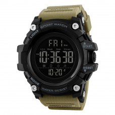 Чоловічий спортивний годинник Skmei 1384 Black-Khaki Wrisband тактичний з підсвічуванням Чоловічий спортивний годинник Skmei 1384 Black-Khaki Wrisband тактичний з підсвічуванням