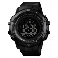 Чоловічий тактичний годинник Skmei 1475BK All Black з електронним циферблатом та захистом 5 ATM