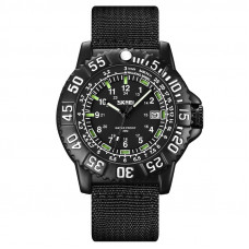 Чоловічий тактичний годинник Skmei 9281BK Black з нейлоновим ремінцем та мінеральним склом