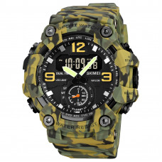 Чоловічий тактичний годинник Skmei 1965CMGN Camo Green з комбінованим циферблатом та водозахистом 5 ATM