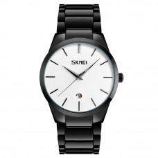 Чоловічий класичний годинник Skmei 9140BKWT Black-White з металевим браслетом та мінеральним склом Чоловічий класичний годинник Skmei 9140BKWT Black-White з металевим браслетом та мінеральним склом