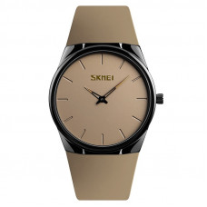 Наручний годинник Skmei 1601SAT Brown — Класична модель з мінеральним склом та шкіряним ремінцем Наручний годинник Skmei 1601SAT Brown — Класична модель з мінеральним склом та шкіряним ремінцем