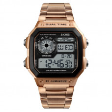 Чоловічий електронний годинник Skmei 1335RG Rose Gold у кольорі рожеве золото з таймером та секундоміром Чоловічий електронний годинник Skmei 1335RG Rose Gold у кольорі рожеве золото з таймером та секундоміром