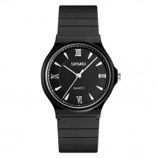 Кварцовий годинник Skmei 1422BK Black — Класична модель з поліуретановим ремінцем