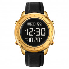 Чоловічий годинник Skmei 1864LGDBK Gold-Black Leather з електронним циферблатом та підсвічуванням Чоловічий годинник Skmei 1864LGDBK Gold-Black Leather з електронним циферблатом та підсвічуванням