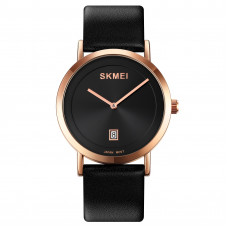 Жіночий класичний годинник Skmei 1907RG Rose Gold з мінеральним склом та шкіряним ремінцем