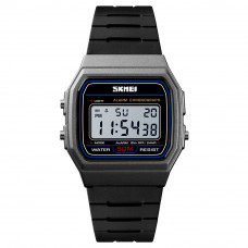 Жіночий спортивний годинник Skmei 1412TN Titanium Silver-Black з електронним циферблатом та підсвічуванням