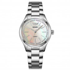 Жіночий класичний годинник Skmei 1964SIWT Silver-White зі сріблястим браслетом