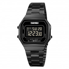 Чоловічий годинник Skmei 1647BK Black з електронним циферблатом та металевим браслетом Чоловічий годинник Skmei 1647BK Black з електронним циферблатом та металевим браслетом
