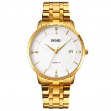 Чоловічий годинник Skmei 1801SGD Gold Stainless Steel з металевим браслетом та мінеральним склом Чоловічий годинник Skmei 1801SGD Gold Stainless Steel з металевим браслетом та мінеральним склом