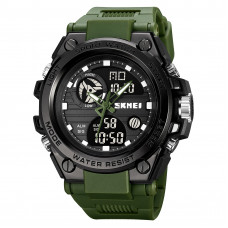 Чоловічий годинник Skmei 2031AG Army Green спортивний тактичний з комбінованим циферблатом Чоловічий годинник Skmei 2031AG Army Green спортивний тактичний з комбінованим циферблатом