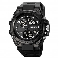 Чоловічий спортивний годинник Skmei 2031BK Black з комбінованим циферблатом та підсвічуванням Чоловічий спортивний годинник Skmei 2031BK Black з комбінованим циферблатом та підсвічуванням