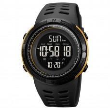 Чоловічий спортивний годинник Skmei 2070BKGD Black-Gold з електронним циферблатом та підсвічуванням Чоловічий спортивний годинник Skmei 2070BKGD Black-Gold з електронним циферблатом та підсвічуванням