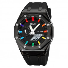 Спортивний годинник Skmei 2100BKWT Black-White з комбінованим циферблатом та підсвічуванням Спортивний годинник Skmei 2100BKWT Black-White з комбінованим циферблатом та підсвічуванням