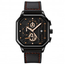 Чоловічий наручний годинник Skmei 1963BKRG Black-Rose-Gold з календарем та секундоміром