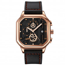 Чоловічий годинник Skmei 1963RG Rose-Gold з секундоміром та шкіряним ремінцем Чоловічий годинник Skmei 1963RG Rose-Gold з секундоміром та шкіряним ремінцем