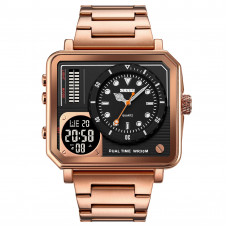 Чоловічий годинник Skmei 2025RG Rose Gold у квадратному корпусі з комбінованим циферблатом Чоловічий годинник Skmei 2025RG Rose Gold у квадратному корпусі з комбінованим циферблатом