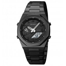 Чоловічий годинник Skmei 1816BKBKWT Black-Black-White зі стрілково-електронним циферблатом Чоловічий годинник Skmei 1816BKBKWT Black-Black-White зі стрілково-електронним циферблатом