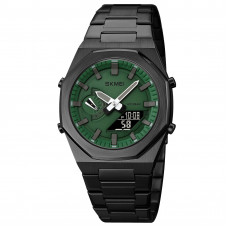 Чоловічий годинник Skmei 1816BKGNBK Black Green-Black зі стрілково-електронним циферблатом та підсвічуванням Чоловічий годинник Skmei 1816BKGNBK Black Green-Black зі стрілково-електронним циферблатом та підсвічуванням