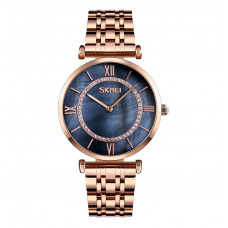 Чоловічий класичний годинник Skmei 9198 Rose Gold-Black з мінеральним склом та сталевим браслетом Чоловічий класичний годинник Skmei 9198 Rose Gold-Black з мінеральним склом та сталевим браслетом