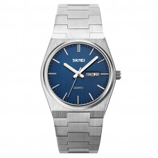 Чоловічий класичний годинник Skmei 9288SIBU Silver-Blue зі сріблястим браслетом та синім циферблатом Чоловічий класичний годинник Skmei 9288SIBU Silver-Blue зі сріблястим браслетом та синім циферблатом