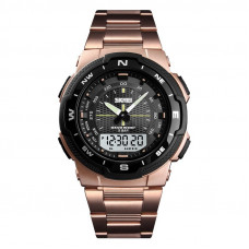 Чоловічий годинник Skmei 1370RG Rose Gold з комбінованим циферблатом та підсвічуванням