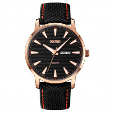 Чоловічий наручний годинник Skmei 9303RGBK Rose Gold-Black з календарем та люмінесцентним підсвічуванням