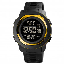 Чоловічий електронний годинник Skmei 1731GDBK Gold-Black з водозахистом 5 ATM та підсвічуванням Чоловічий електронний годинник Skmei 1731GDBK Gold-Black з водозахистом 5 ATM та підсвічуванням