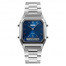 Жіночий годинник Skmei 1220SIBU Silver-Blue з комбінованим циферблатом та сталевим браслетом Жіночий годинник Skmei 1220SIBU Silver-Blue з комбінованим циферблатом та сталевим браслетом