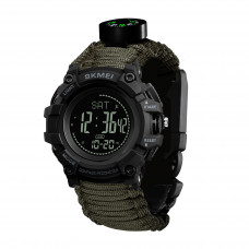 Чоловічий тактичний годинник Skmei 1356AGPK Army Green з компасом та крокоміром