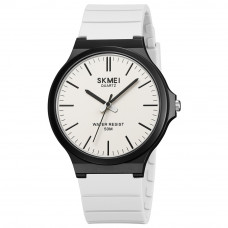 Чоловічий наручний годинник Skmei 2108BKWT Black-White з каучуковим ремінцем та захистом 5 ATM