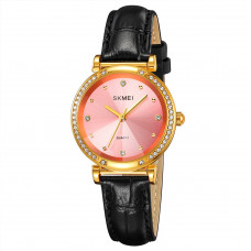 Жіночий годинник Skmei 2072PK Pink з рожевим циферблатом та шкіряним ремінцем Жіночий годинник Skmei 2072PK Pink з рожевим циферблатом та шкіряним ремінцем
