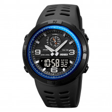 Чоловічий спортивний годинник Skmei 1655BUBK Black-Blue з підсвічуванням та захистом 5 ATM Чоловічий спортивний годинник Skmei 1655BUBK Black-Blue з підсвічуванням та захистом 5 ATM