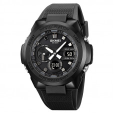 Чоловічий годинник Skmei 2105BK Black з комбінованим циферблатом та підсвічуванням Чоловічий годинник Skmei 2105BK Black з комбінованим циферблатом та підсвічуванням