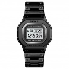 Чоловічий годинник Skmei 1456BK Black STOPPED електронний у чорному кольорі
