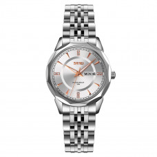 Жіночий класичний годинник Skmei 9264SISI Silver-Silver зі сріблястим браслетом та календарем