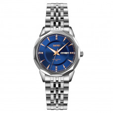 Жіночий класичний годинник Skmei 9264SIBU Silver-Blue зі сріблястим браслетом та синім циферблатом