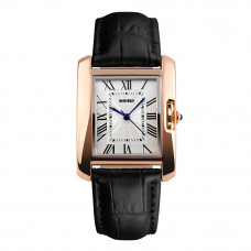 Жіночий класичний годинник Skmei 1085BK Black зі шкіряним ремінцем та мінеральним склом