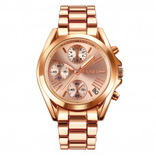 Жіночий годинник Skmei 1897RG Rose Gold з хронографом та металевим браслетом Жіночий годинник Skmei 1897RG Rose Gold з хронографом та металевим браслетом