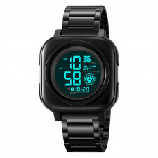 Чоловічий годинник Skmei 2131BK Black з електронним циферблатом та металевим браслетом Чоловічий годинник Skmei 2131BK Black з електронним циферблатом та металевим браслетом
