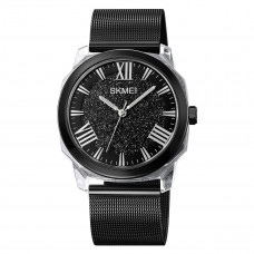 Жіночий класичний годинник Skmei 2278BK Black з мінеральним склом та сталевим браслетом
