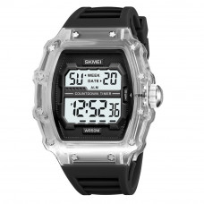 Чоловічий спортивний годинник Skmei 2296WTBK White-Black з електронним циферблатом та захистом 5 ATM Чоловічий спортивний годинник Skmei 2296WTBK White-Black з електронним циферблатом та захистом 5 ATM