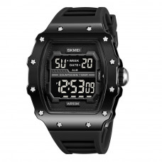 Чоловічий спортивний годинник Skmei 2296BTBKBK Bright Black з електронним циферблатом та підсвіткою Чоловічий спортивний годинник Skmei 2296BTBKBK Bright Black з електронним циферблатом та підсвіткою