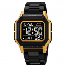 Чоловічий спортивний годинник Skmei 2264BKGDBK Black-Gold-Black з електронним циферблатом та підсвічуванням Чоловічий спортивний годинник Skmei 2264BKGDBK Black-Gold-Black з електронним циферблатом та підсвічуванням