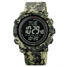 Чоловічий тактичний годинник Skmei 2095CMGN Camo Green з компасом та вологозахистом 5 ATM