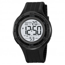 Чоловічий тактичний годинник Skmei 2155BKWT Black-White з електронним циферблатом та підсвіткою