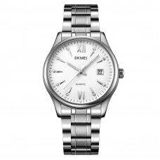 Чоловічий годинник Skmei 2158SIWT Silver-White класичний на металевому браслеті зі сріблястим корпусом Чоловічий годинник Skmei 2158SIWT Silver-White класичний на металевому браслеті зі сріблястим корпусом