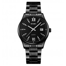 Чоловічий годинник Skmei 2158BKBK All Black з металевим браслетом та мінеральним склом Чоловічий годинник Skmei 2158BKBK All Black з металевим браслетом та мінеральним склом