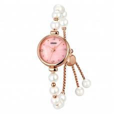 Жіночий годинник Skmei 1983PKWT Pink-White з рожевим циферблатом та білим ремінцем Жіночий годинник Skmei 1983PKWT Pink-White з рожевим циферблатом та білим ремінцем