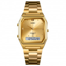 Наручний годинник Skmei 2258GD Gold з комбінованим циферблатом та золотистим браслетом Наручний годинник Skmei 2258GD Gold з комбінованим циферблатом та золотистим браслетом